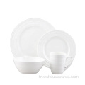 Ensembles de vaisselle en porcelaine de luxe en céramique en gros 24pcs